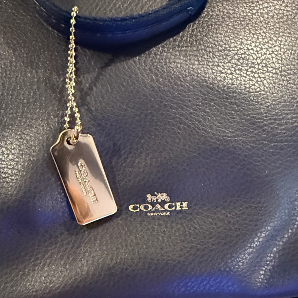 Coach Derby Navy Leather Tote Bag - Picture 3 of 5